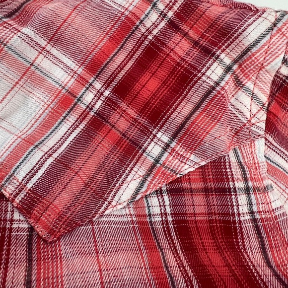 ARIAT Red White Real Long Sleeve Plaid Western Shirt XXL - Picture 12 of 16